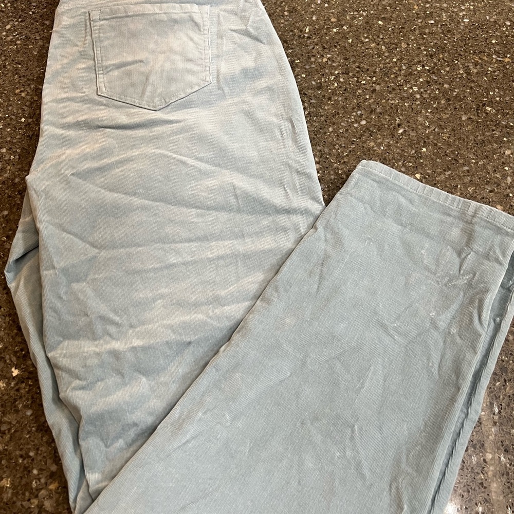 J. Jill Light Blue Pull On Corduroy Pants Size XL Skinny Office Leisure Coastal